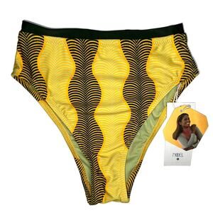 NWT Fe Noel x Target Micro Wave Print High Leg High Waist Bikini Bottom Size XS
